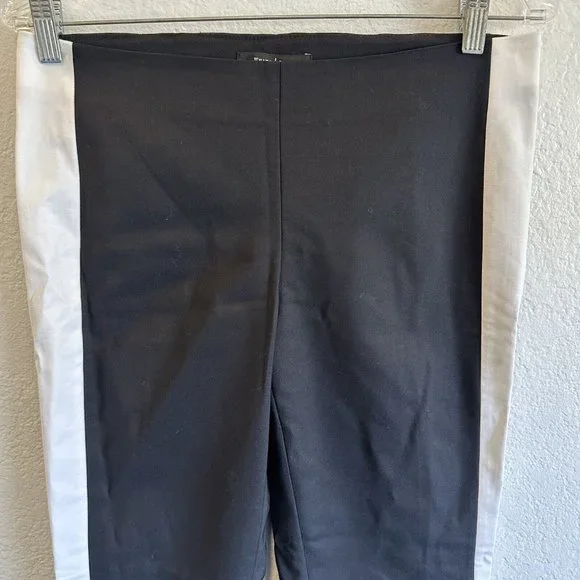NEW White House Black Market Side Stripe Taper ankle Pants Black White Size 4 - Picture 4 of 7